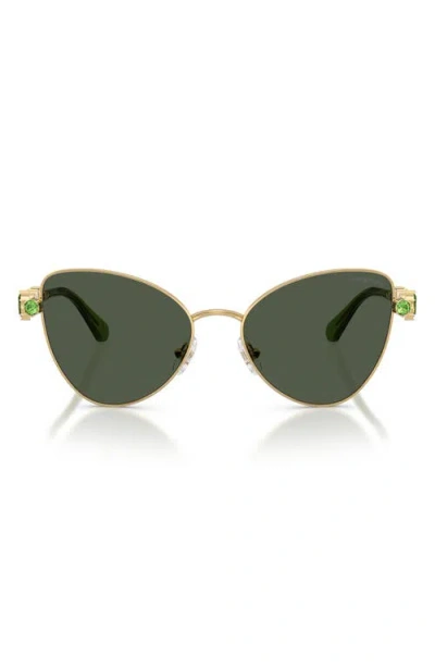 Swarovski 56mm Butterfly Sunglasses In Green