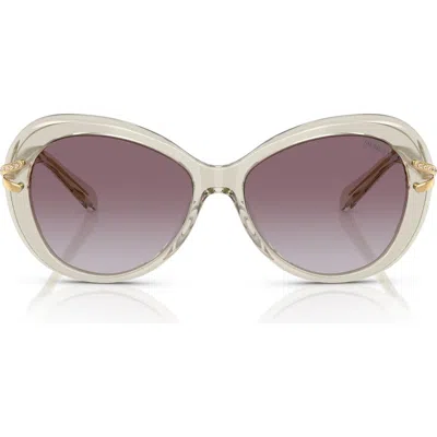 Swarovski 56mm Butterfly Sunglasses In Transparent