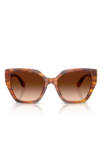 Swarovski 56mm Gradient Irregular Sunglasses In Brown