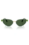 Swarovski 56mm Irregular Sunglasses In Gold Green