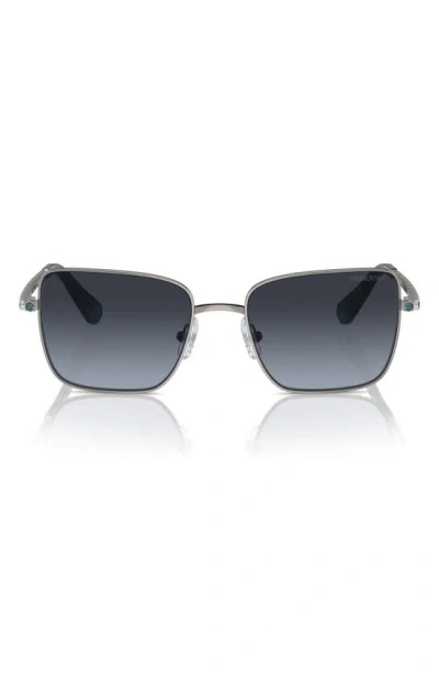 Swarovski 56mm Matric Square Polarized Sunglasses In Black