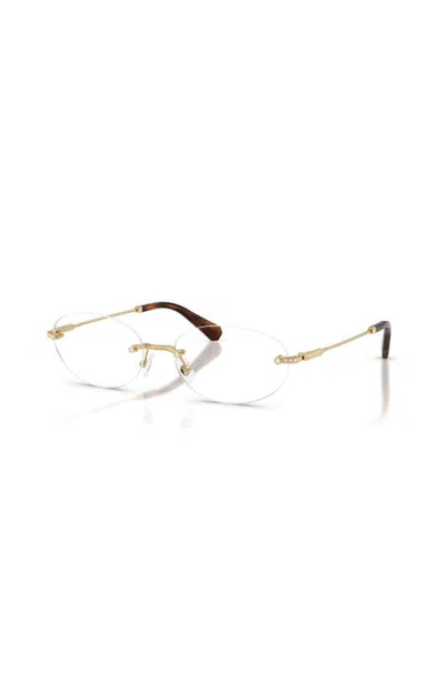 Swarovski 56mm Oval Optical Glasses In Gold