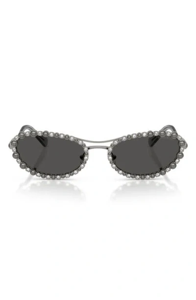 Swarovski 56mm Oval Sunglasses In Black