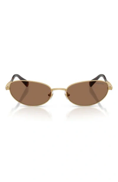 Swarovski 56mm Oval Sunglasses In Brown
