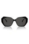 Swarovski 56mm Photochromic Irregular Sunglasses In Black