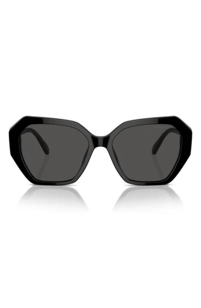 Swarovski 56mm Photochromic Irregular Sunglasses In Black