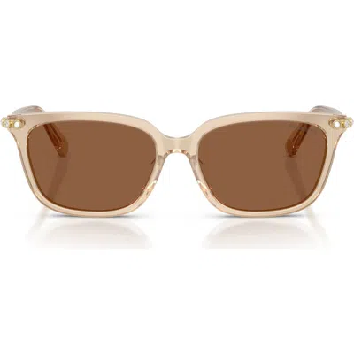 Swarovski 56mm Pillow Sunglasses In Brown