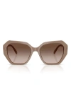 Swarovski 56mm Polarized Irregular Geometric Sunglasses In Neutral
