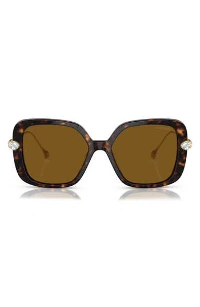 SWAROVSKI SWAROVSKI 56MM POLARIZED SQUARE SUNGLASSES