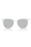 Swarovski 56mm Round Crystal Sunglasses In White