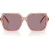 Swarovski 56mm Square Sunglasses In Milky Pink