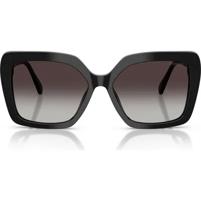 Swarovski 57mm Butterfly Sunglasses In Black