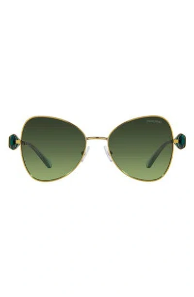 Swarovski 57mm Butterfly Sunglasses In Green