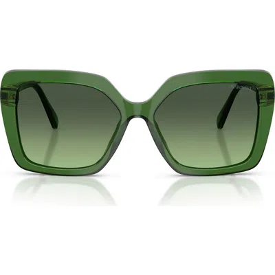 Swarovski 57mm Butterfly Sunglasses In Green