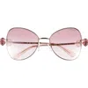 Swarovski 57mm Butterfly Sunglasses In Red