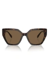 Swarovski Constella 56mm Polarized Irregular Sunglasses In Dark Havana