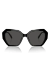 Swarovski 57mm Constella Oval Sunglasses In Black