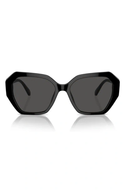 Swarovski 57mm Constella Oval Sunglasses In Black