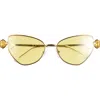 Swarovski 57mm Irregular Butterfly Sunglasses In Gold Brown