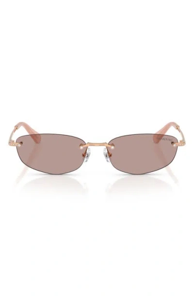 Swarovski 57mm Irregular Sunglasses In Gold
