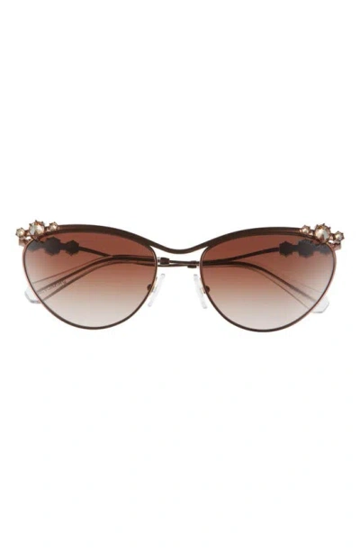 Swarovski 58mm Cat Eye Sunglasses In Brown