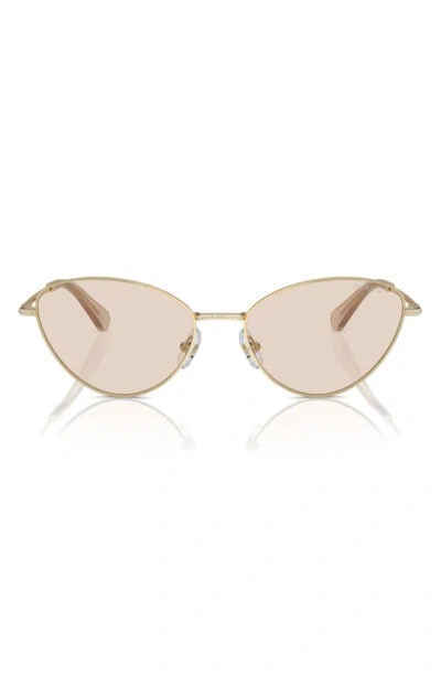 Swarovski 58mm Cat Eye Sunglasses In Pale Gold