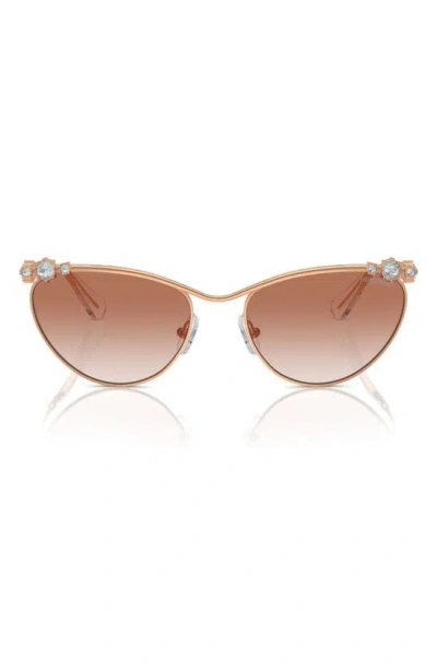 Swarovski 58mm Cat Eye Sunglasses In Rose Gold