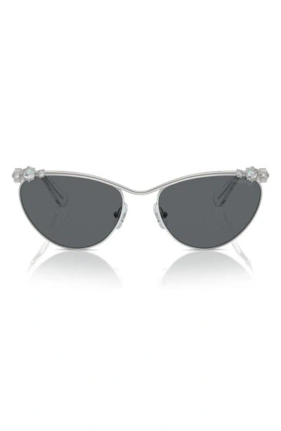 Swarovski 58mm Cat Eye Sunglasses In Silver