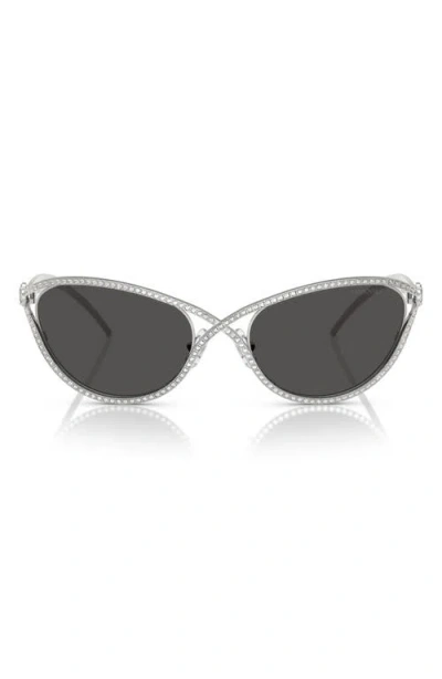 Swarovski 58mm Cat Eye Sunglasses In Silver