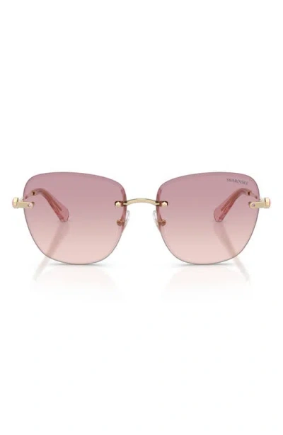 Swarovski 58mm Gradient Square Sunglasses In Gold