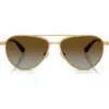 Swarovski 59mm Crystal Embellished Gradient Polarized Pilot Sunglasses In Brown