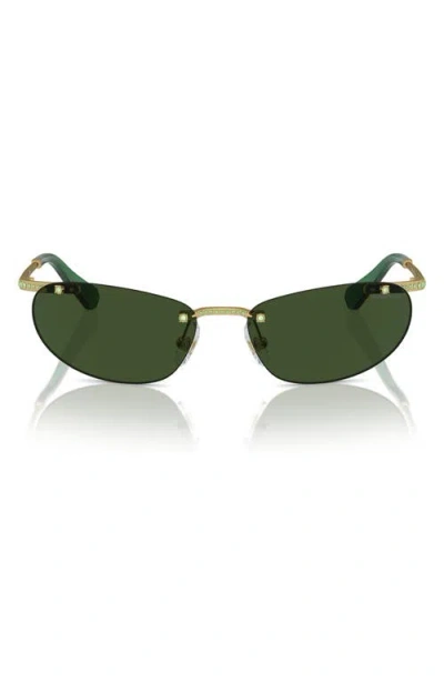 Swarovski 59mm Oval Sunglasses In Matte Gold
