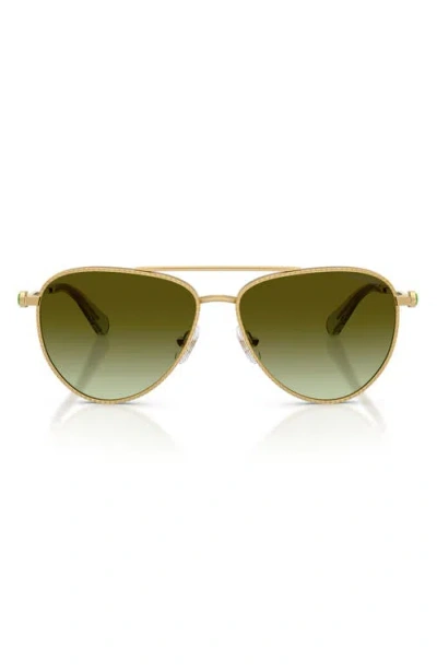 Swarovski 59mm Pilot Sunglasses In Green