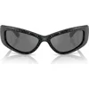 Swarovski 60mm Irregular Sunglasses In Black