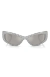 Swarovski 60mm Irregular Sunglasses In Silver Mirror
