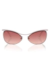 Swarovski 63mm Gradient Irregular Sunglasses In Silver