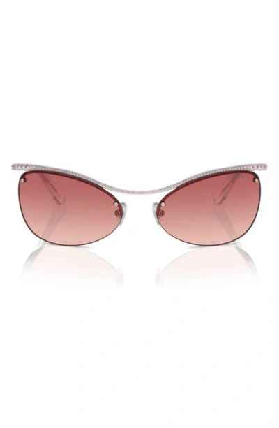 Swarovski 63mm Gradient Irregular Sunglasses In Metallic