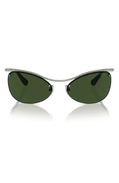 Swarovski 63mm Irregular Sunglasses In Gunmetal