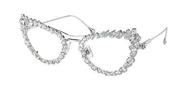 Pre-owned Swarovski 7011 Sunglasses 4001sb Silver 100% Authentic In Blue Light Filter Lens