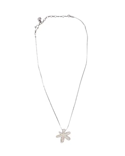 Swarovski Abby Flower Crystal Necklace In Silver Metal