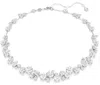 Swarovski Constella Round Cut Rhodium Plated Necklace In Metallic