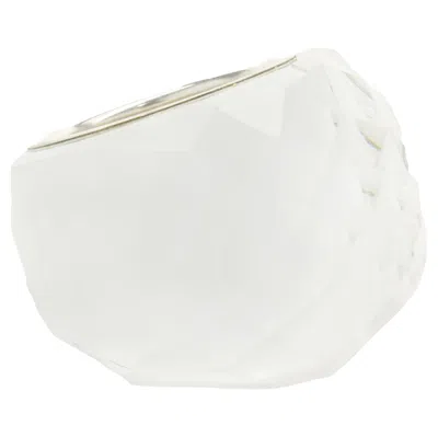 Pre-owned Swarovski Acrylic White Ring