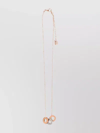 Swarovski Adjustable Pendant Necklace With Two-tone Design