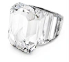 Swarovski Lucent Motif Ring Stainless Steel Shiny White In Whi/sts