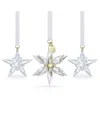 Swarovski 2025 Annual Edition Set Of 3 3d Crystal Snowflake Ornaments In White