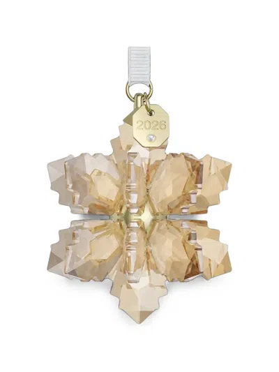 Swarovski Annual Edition 3d Snowflake-motif Faceted Ornament In Brown