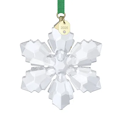 Swarovski Annual Edition Crystal Geometric Snowflake Ornament In Green
