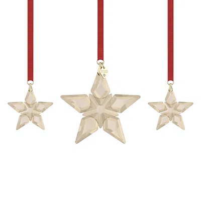 Swarovski Annual Edition Festive Ornament Set 2023 In Gold