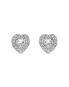 Swarovski X Ariana Grande Rhodium Plated Heart Mixed Cuts Stud Earrings In Silver