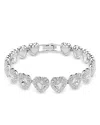 Swarovski Ariana Grande Crystal Heart Halo Tennis Bracelet In White/silver